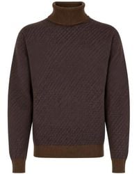 Manuel Ritz - Geometric-Pattern Roll-Neck Sweater - Lyst