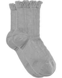 Ganni - Gerüschtes Socken Aus Bio-Baumwolle - Lyst