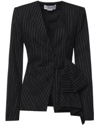 Genny - Pinstripe-Pattern Knotted Jacket - Lyst