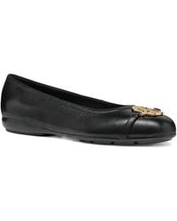 Geox - Annytah Leather Circular-Detail Ballet Flats - Lyst