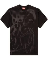 DIESEL - Cotton T-Shirt With Laser Print - Lyst