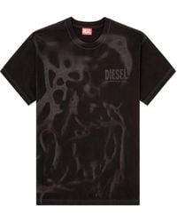 DIESEL - Cotton T-Shirt With Laser Print - Lyst