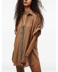 Ba&sh - Daela Embroidered Oversized Shirt - Lyst