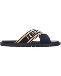 Ferragamo - Crossover-Strap Cotton Sandals - Lyst