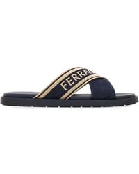 Ferragamo - Crossover-Strap Cotton Sandals - Lyst