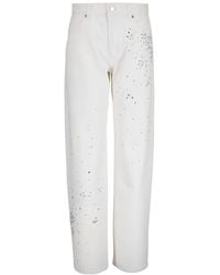 AG Jeans - Billie Crystal-Embellished Jeans - Lyst