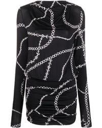 Versace - Necklace-print Open-back Minidress - Lyst