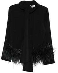 P.A.R.O.S.H. - Bluse Mit Feder-Besatz - Lyst
