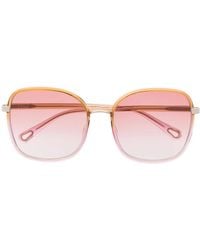 Chloé - Franky Oversized Square-Frame Sunglasses - Lyst