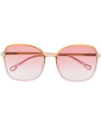 Chloé - Franky Oversized Square-Frame Sunglasses - Lyst