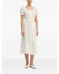 Sleeper - Robe Mi-Longue Brigitte En Lin À Imprimé Marguerites Et Ceinture - Lyst