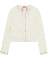 N°21 - Crystal-embellished Guipure Lace Jacket - Lyst