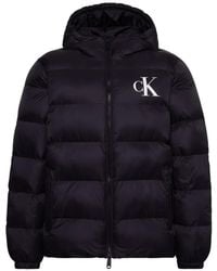 Calvin Klein - Logo-Print Hooded Padded Jacket - Lyst