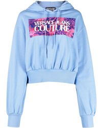 Versace - Cropped Cotton Sweatshirt - Lyst