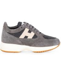 Hogan - Logo-Patch Panelled Sneakers - Lyst