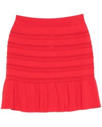 Blugirl Blumarine - Pointelle Gebreide Rok Met Ruches - Lyst