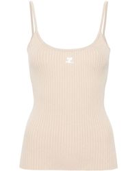 Courreges - Geripptes Reedition Oberteil - Lyst