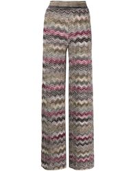 Missoni - Chevron-knit Silk Blend Trousers - Lyst