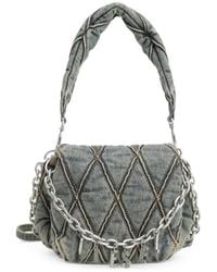 DIESEL - Small Charm-D Denim Shoulder Bag - Lyst