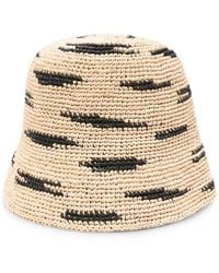 IBELIV - Zebra-Pattern Raffia Bucket Hat - Lyst