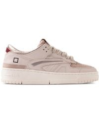 Date - Torneo Metallic-Panel Leather Sneakers - Lyst