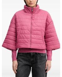 Benetton - Gesteppte Cropped-Jacke Mit Weiten Ärmeln - Lyst