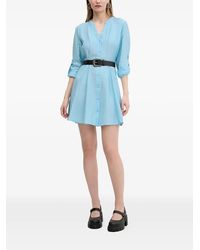 Desigual - Mini-Jurk Met Knopen En Ceintuur - Lyst