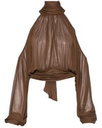 GIUSEPPE DI MORABITO - Tie-Neck Blouse - Lyst