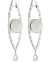 CADAR - 18kt White Gold Large Reflections Diamond Hoop Earrings - Lyst