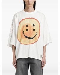 Kapital - T-Shirt Tree Trunk À Imprimé Smiley - Lyst