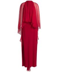 Alberta Ferretti - Cape-Overlay Maxi Dress - Lyst