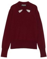 La Petite Robe Di Chiara Boni - Sweater Verfraaid Met Kristallen - Lyst