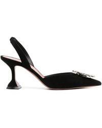 AMINA MUADDI - Begum 70 Satin Crystal Buckle Slingbacks - Lyst