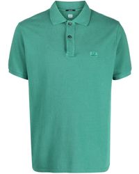 C.P. Company - Embroidered-logo Polo Shirt - Lyst