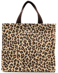 agnès b. - Leopard-print Canvas Tote Bag - Lyst