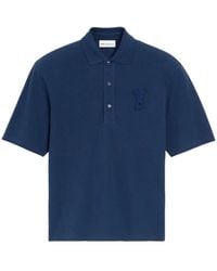 Ami Paris - Ami De Coeur Gehaakte Poloshirt Met Patch - Lyst