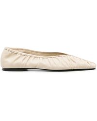 Totême - Gathered Leather Ballerina Shoes - Lyst