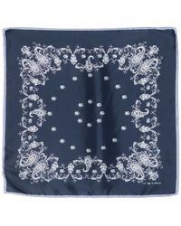 Etro - Silk Scarf With Placed Floral Paisley Print - Lyst