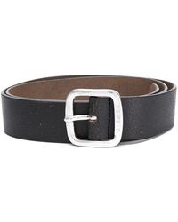 DIESEL Ceinture imprimée à boucle contrastante - Marron