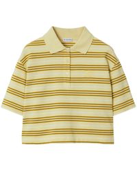 Burberry - Striped Cotton Polo Shirt - Lyst