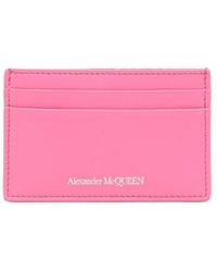 Alexander McQueen - Engraved-logo Leather Cardholder - Lyst