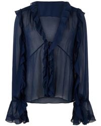 Alberta Ferretti - Blusa Con Volantes - Lyst
