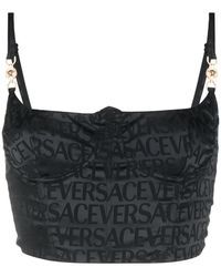 Versace - Allover-Print Corset-Style Bra - Lyst