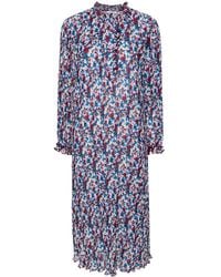 Ganni - Geplooide Midi-Jurk - Lyst