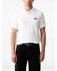 KARL LAGERFELD - Logo-Print Short-Sleeve Polo Shirt - Lyst