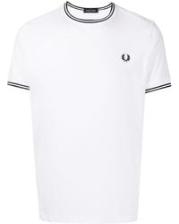 Fred Perry - Twin Tipped T Shirt White 3 - Lyst