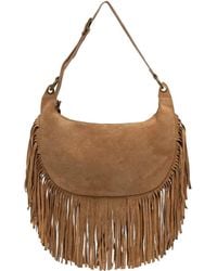 ViCOLO - Fringe-Trim Suede Shoulder Bag - Lyst