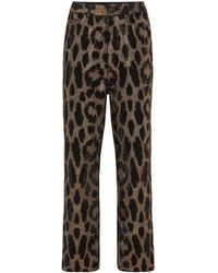 Philipp Plein - Crystal-Embellished Leopard Jeans - Lyst