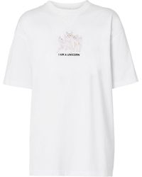 Burberry - Besticktes Oversized-T-Shirt - Lyst