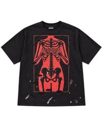 WARMAN - Distressed Skeleton-Print T-Shirt - Lyst